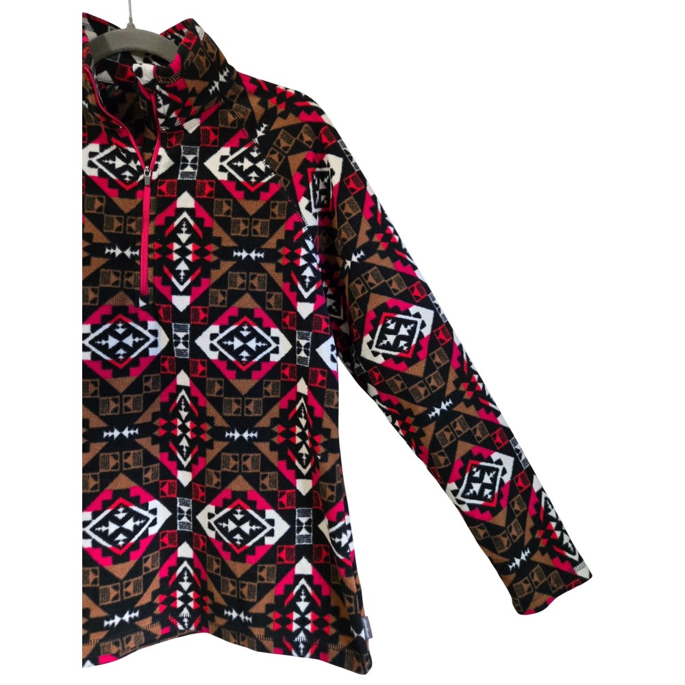 Eddie Bauer Gorpcore, Women M Fleece Pullover Quarter Zip Southwestern Geometric - Picture 5 of 9